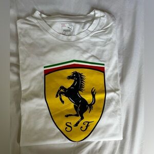 Puma big ferrari emblem white t shirt. Size xxl. Brand new